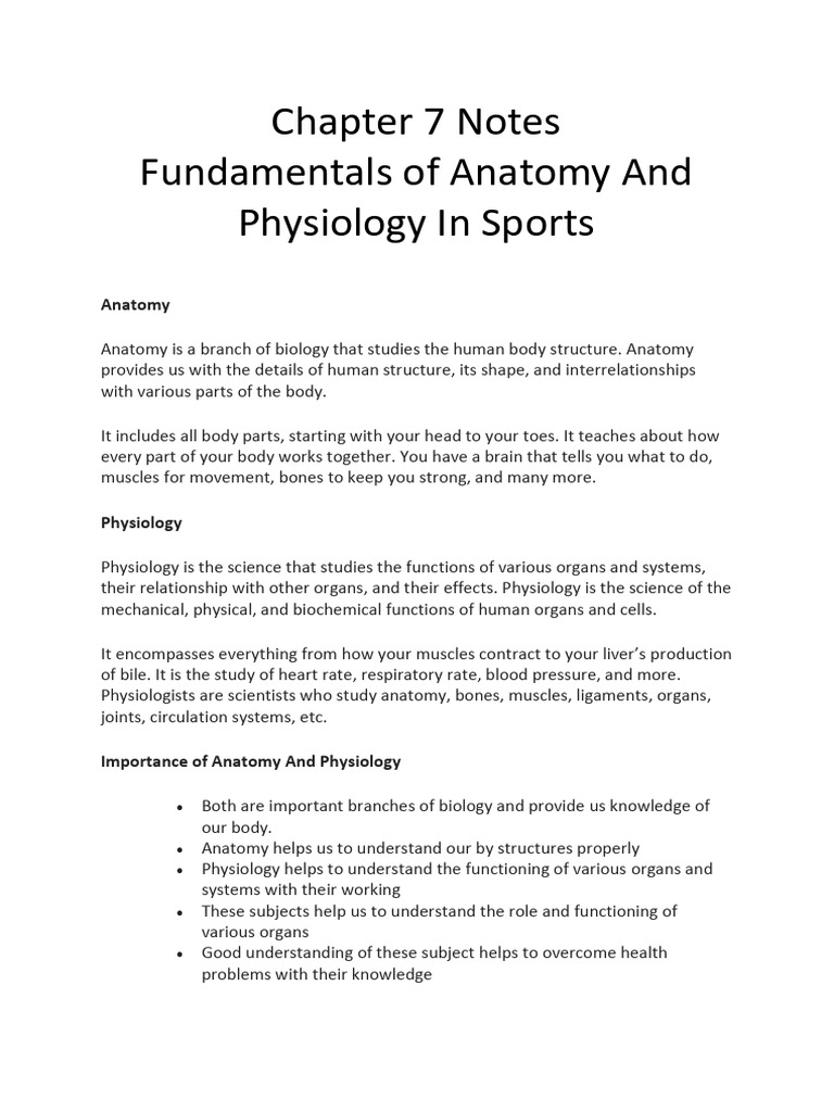 Anatomy and Physiology in Sports | PDF | Respiratory System | Heart Valve