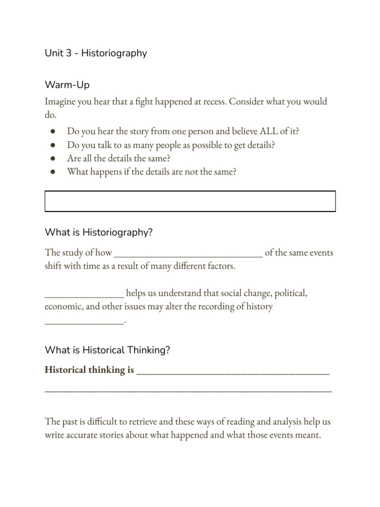 Olivier Estime - Historiography Interactive Notes | PDF ...