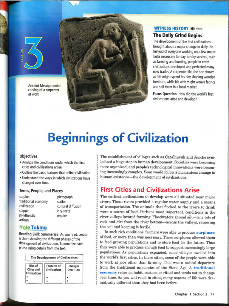 Beginnings of Civilzation Reading | PDF
