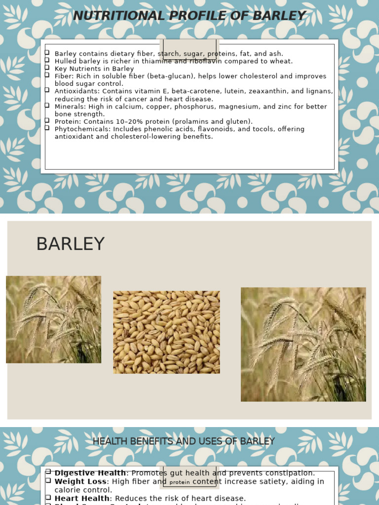 Nutritional Profile of Barley KKKK | PDF
