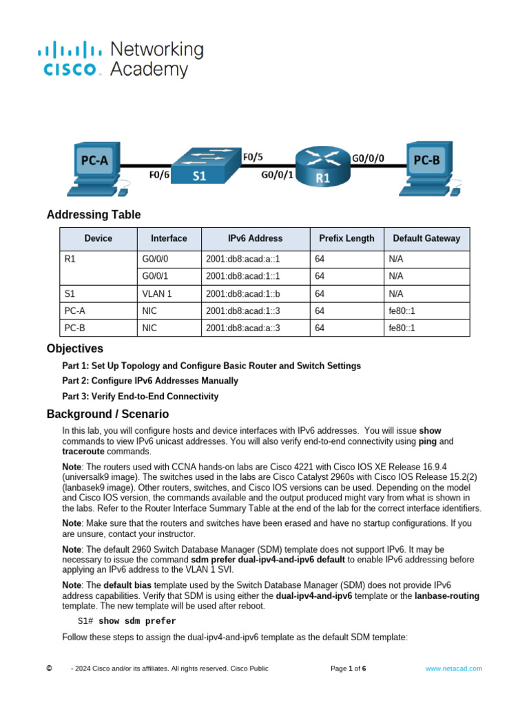 Configure IPv6 Addresses Lab 12.9.2 | PDF | I Pv6 | Networking Standards