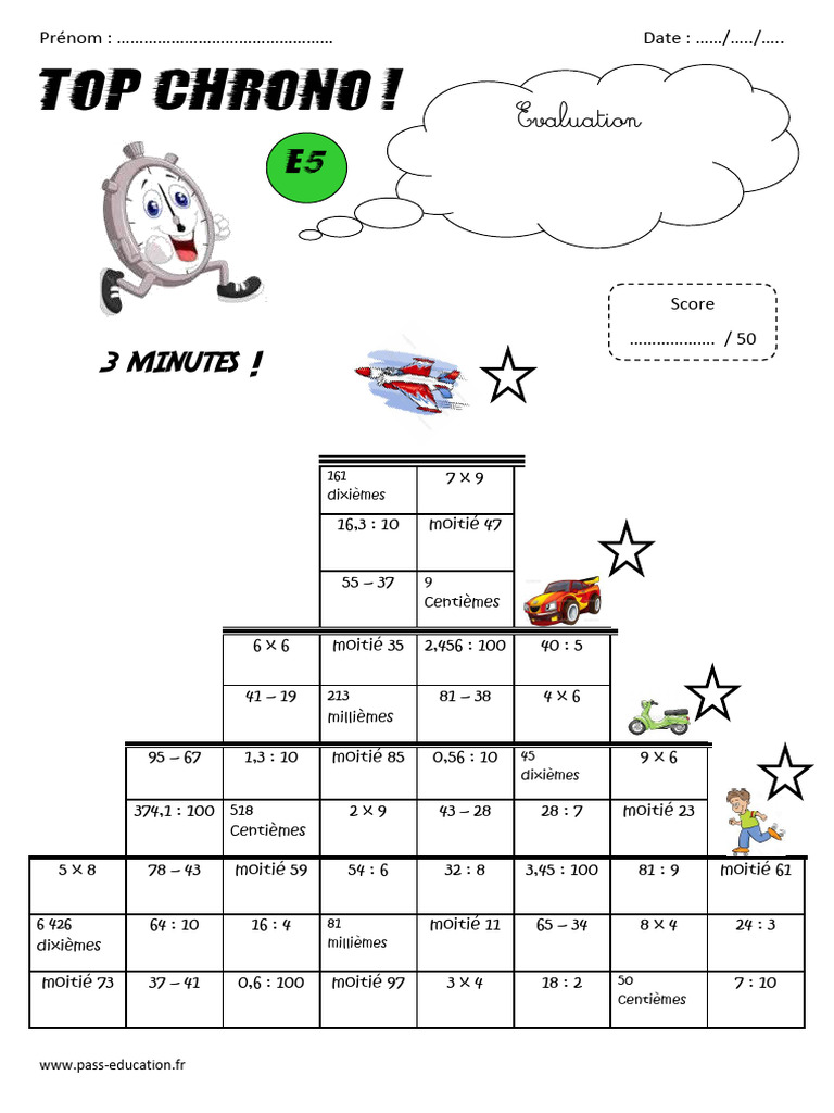 Évaluation Maths CM2 Période 5 | PDF