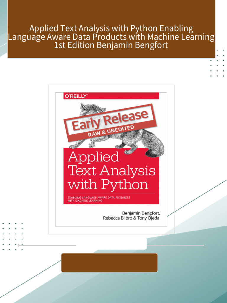 Download Complete Applied Text Analysis with Python Enabling Language ...