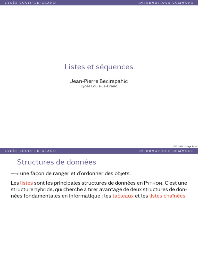 Listes et séquences en Python | PDF | Structure des données | Génie ...