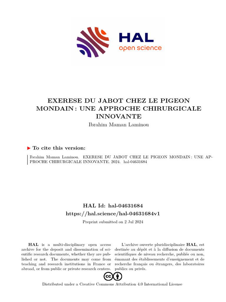 Exérèse du jabot chez le pigeon mondain | PDF | Escherichia coli ...