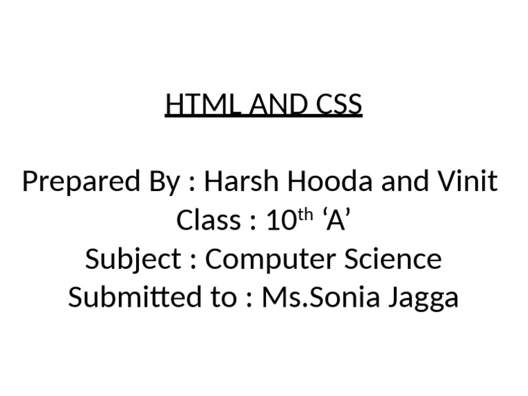 HTML AND CSS | PDF