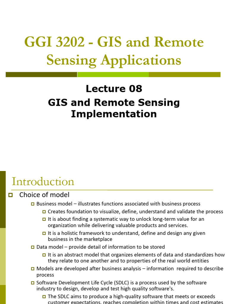 GIS and Remote Sensing Implementation Guide | PDF | Software ...
