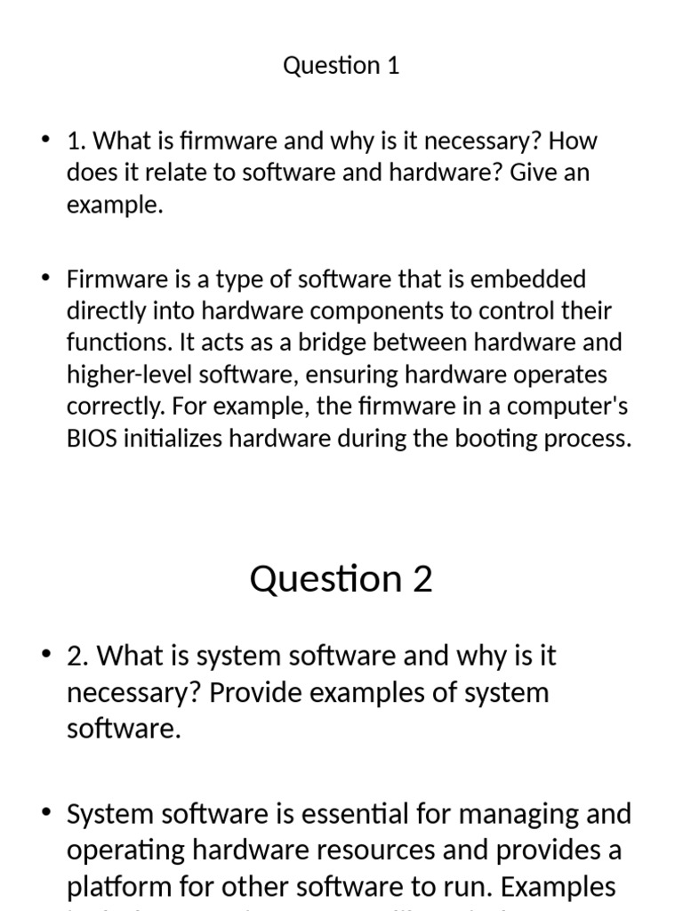 Understanding Firmware and Software Types | PDF | System Software ...