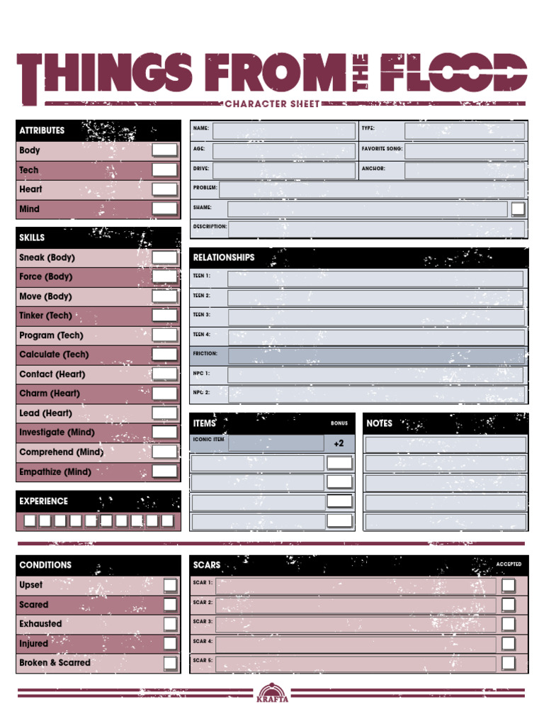 Character Sheet for RPG Gameplay | PDF