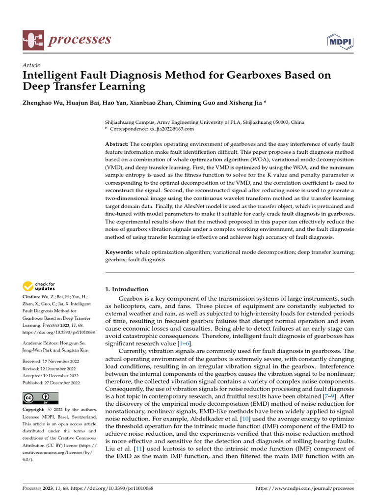 Intelligent Fault Diagnosis Method For Gearboxes B | PDF | Deep ...