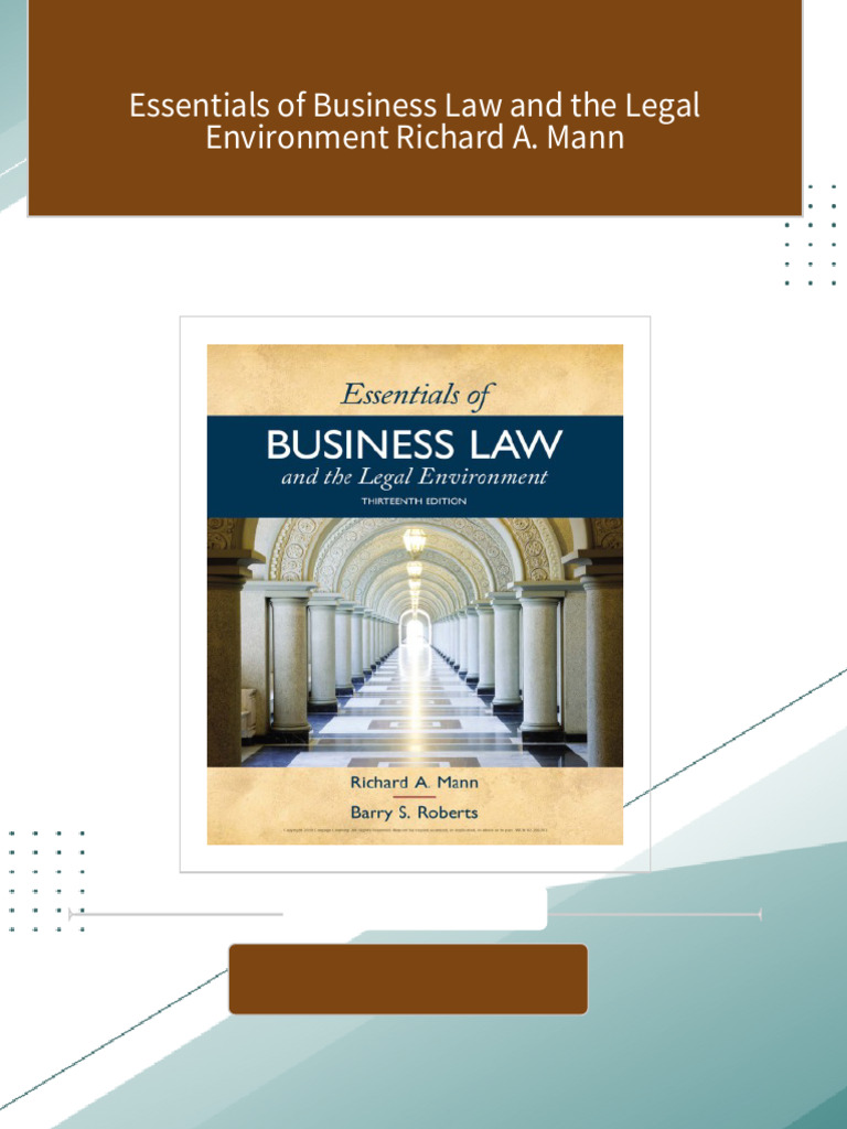 The Legal Environment of Business 第13版 The Legal Environment of Business 第13版 The Legal