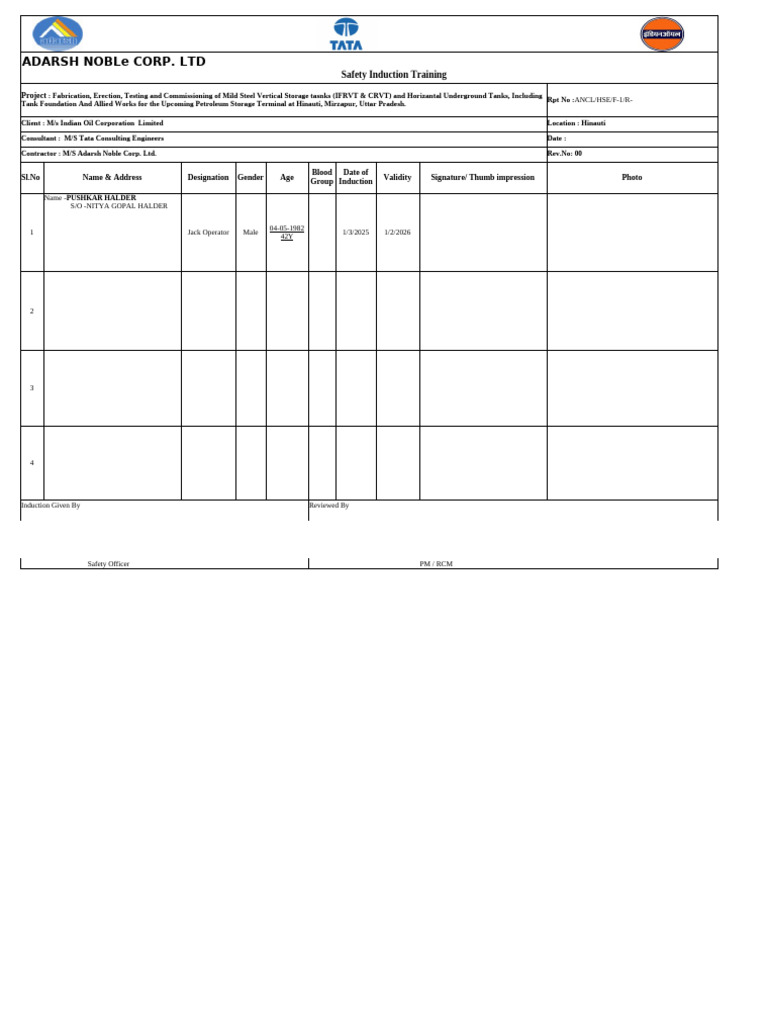 01 Safety Induction Training | PDF