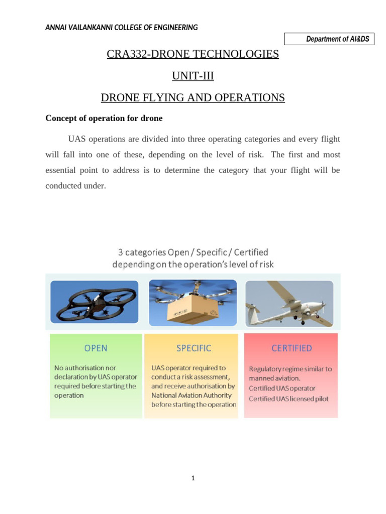 Drone Operations and Flight Categories | PDF | Unmanned Aerial Vehicle ...