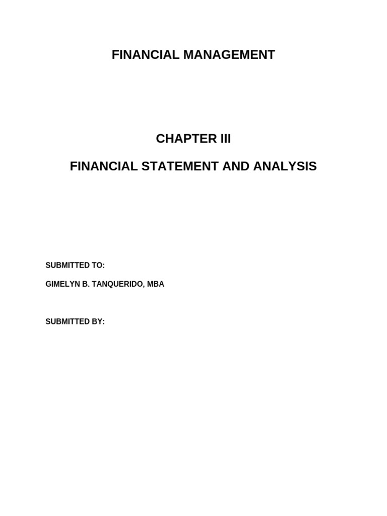 Chapter 3 Financial Statement and Analysis | PDF | Balance Sheet ...