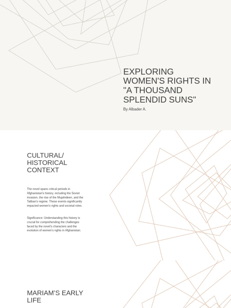 Exploring Women's Rights in - A Thousand Splendid Suns | PDF