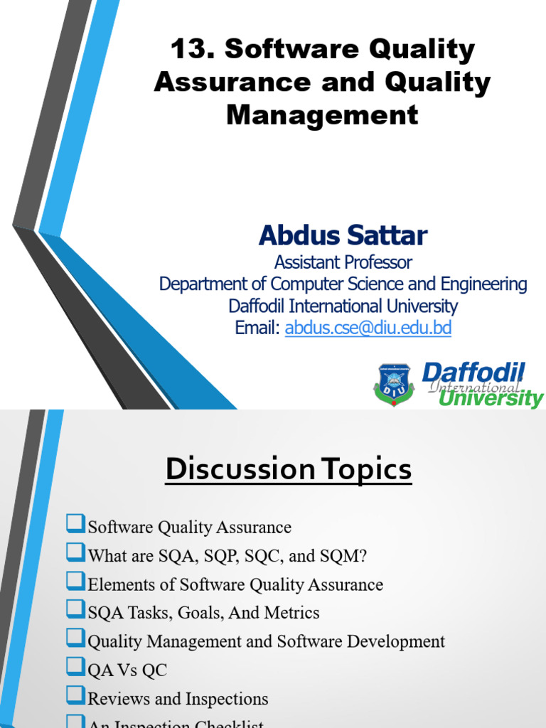 WK-13-Software Quality Assurance and Management | PDF | Software ...