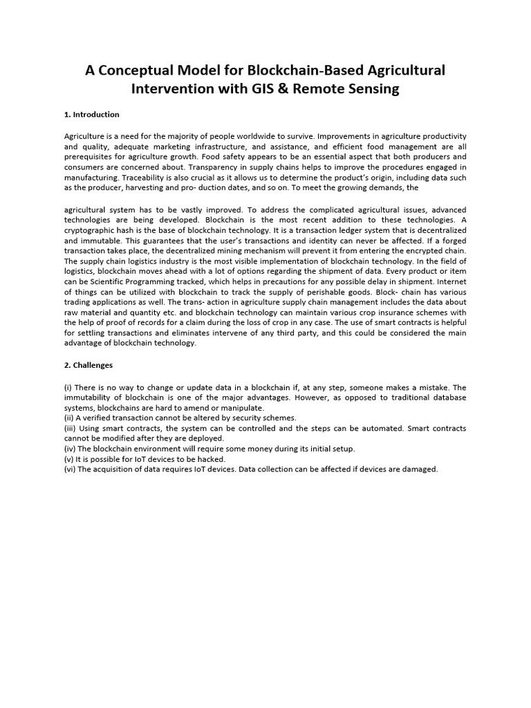 Blockchain in Agricultural Supply Chains | PDF | Supply Chain | Radio ...