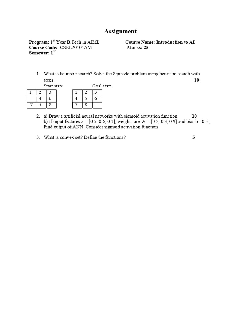 Assignment introduction to ai pdf