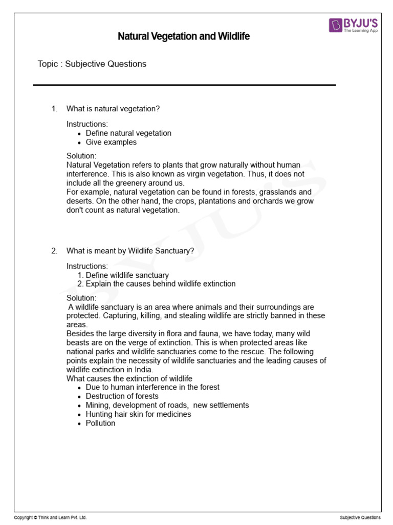 Natural Vegetation and Widlife Session 1 - SUB | PDF | Forests | Wildlife