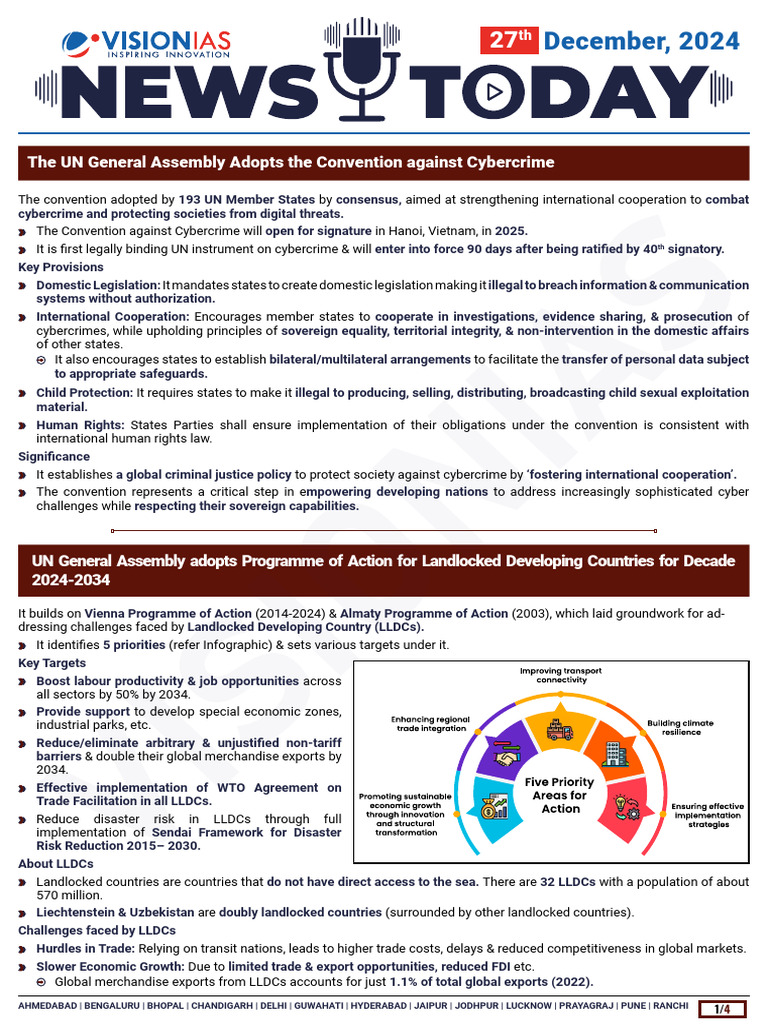 VisionIAS Daily Current Affairs 27 December 2024 | PDF ...