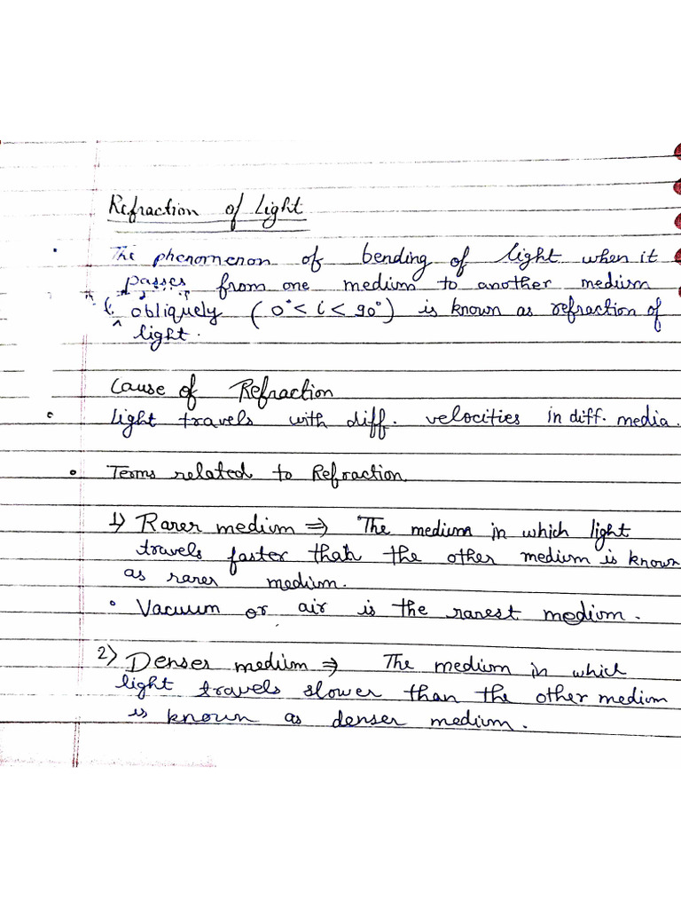 Refraction and TIR | PDF