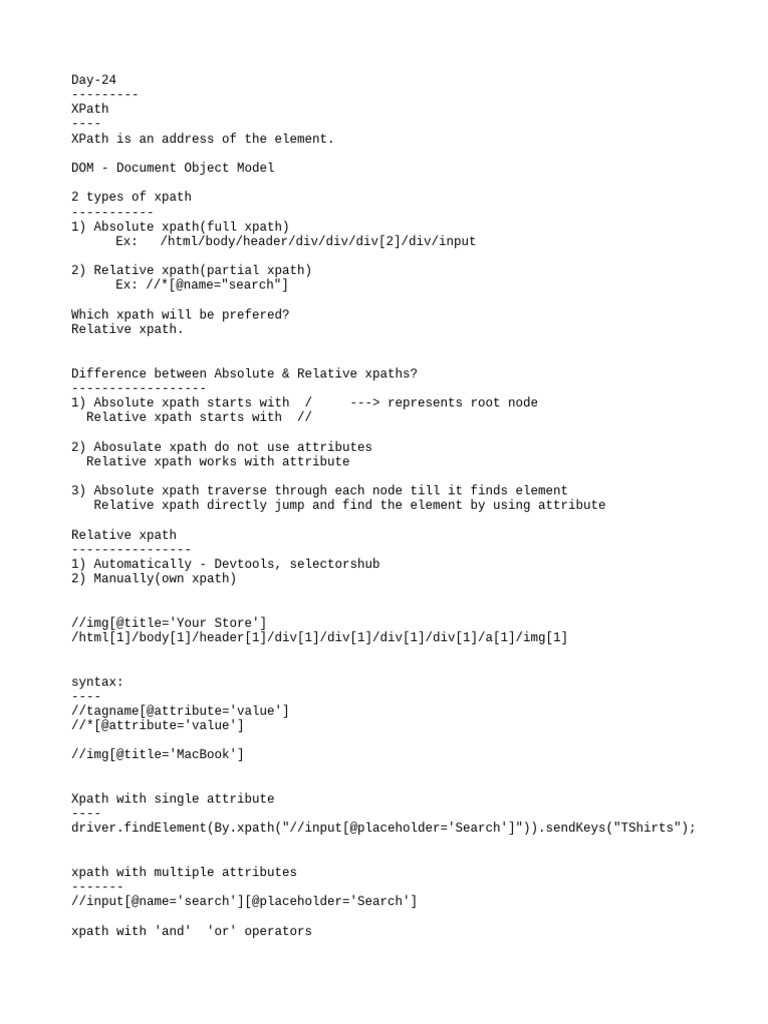 Understanding XPath: Absolute vs. Relative | PDF