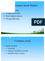 The Common Stock Market PPT at Mba Finance