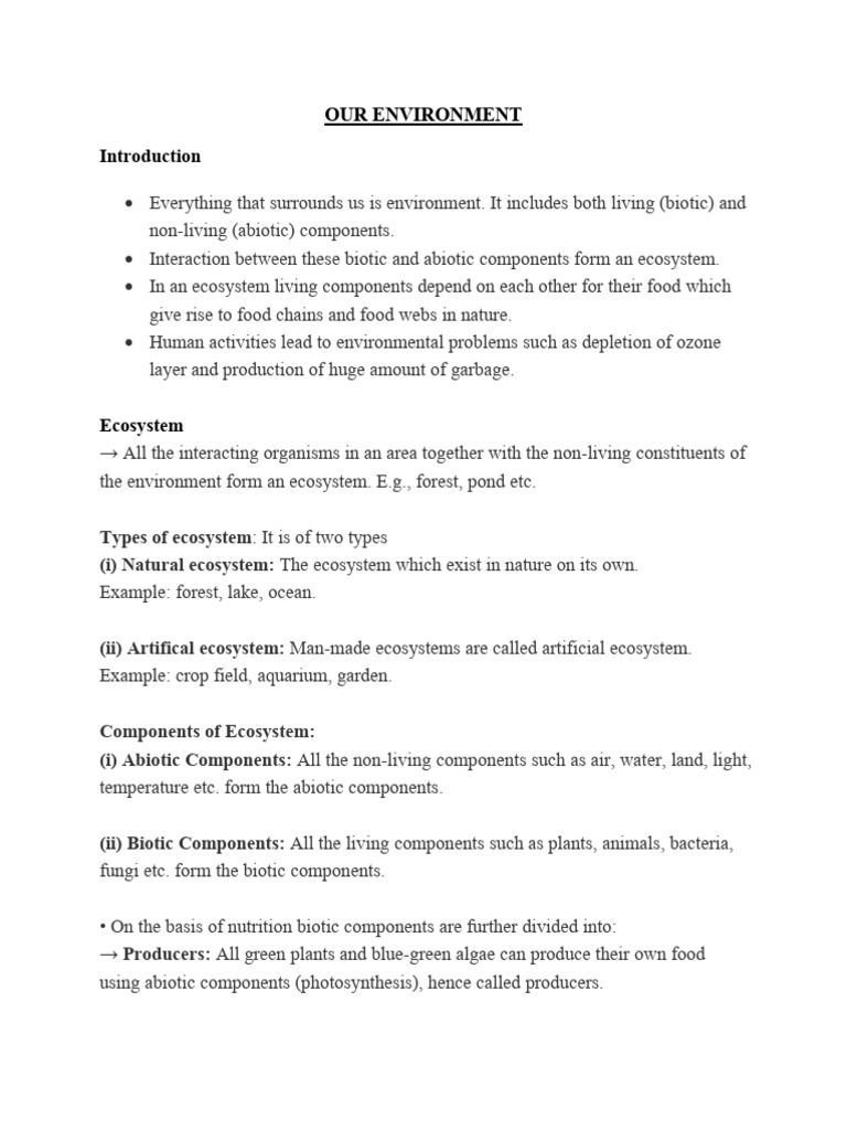 our-environment-notes-pdf-food-web-ecosystem