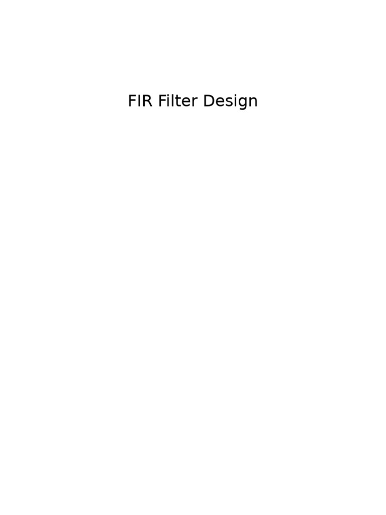 FIR Filter Design with Linear Phase | PDF