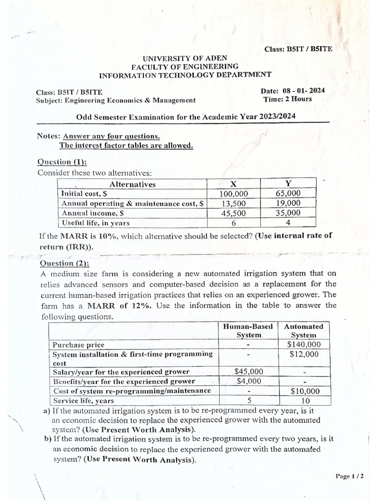 Engineering Economics & Management | PDF