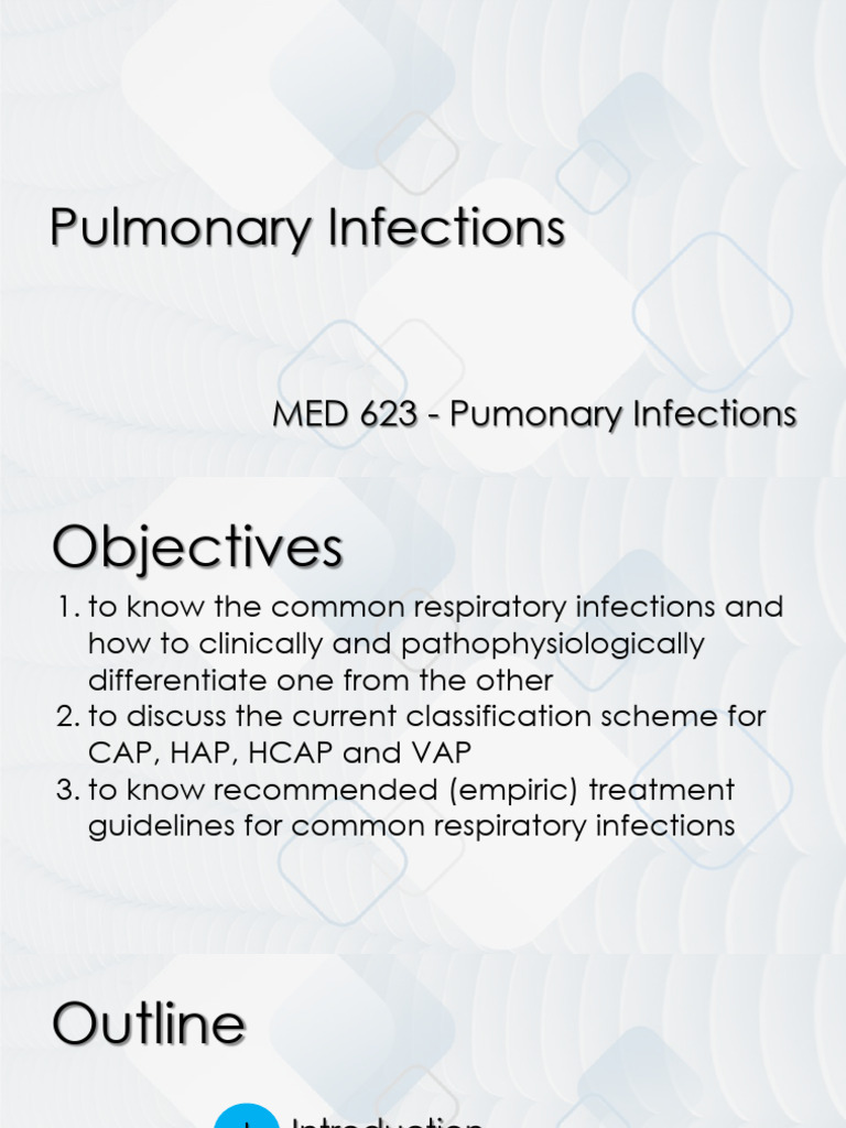 Pulmonary Infections Guide | PDF | Pneumonia | Tuberculosis