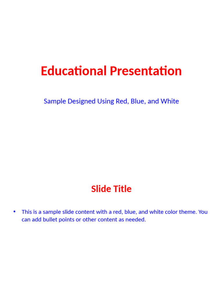 Red Blue And White Slide Design Pdf