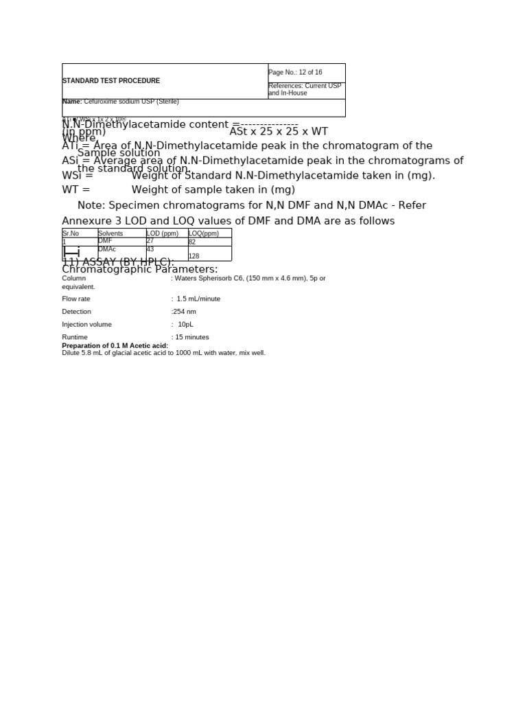 Standard Test Procedure Name:: Page No.: 12 of 16 References: Current ...