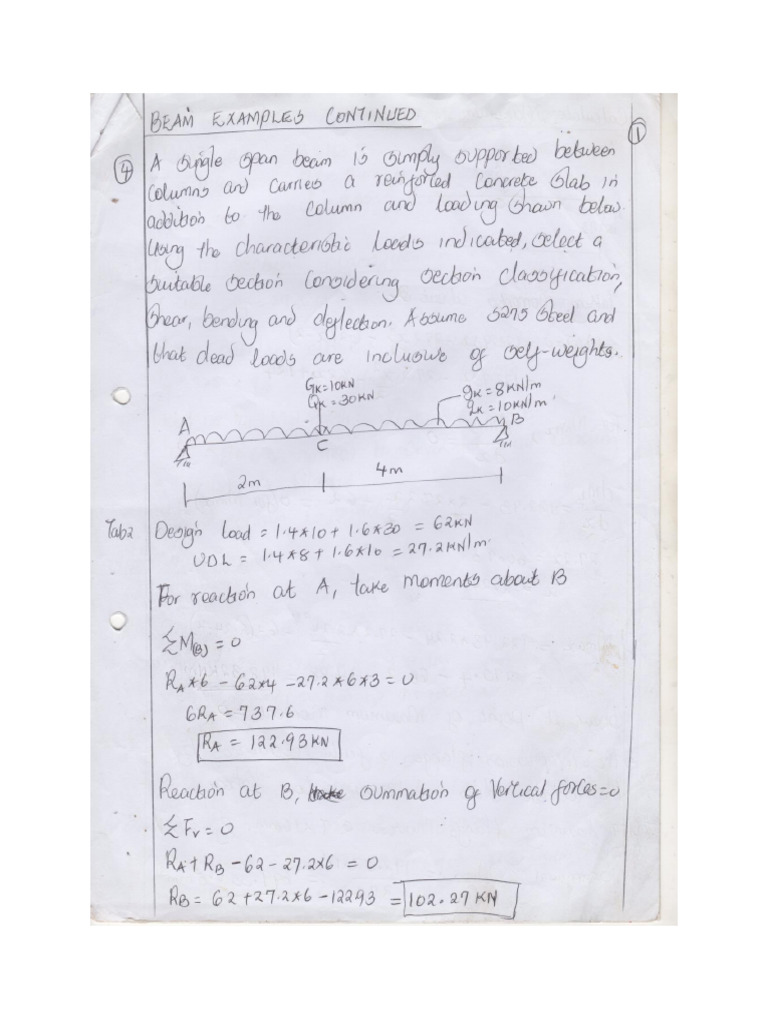 Beam Examples Continuation | PDF