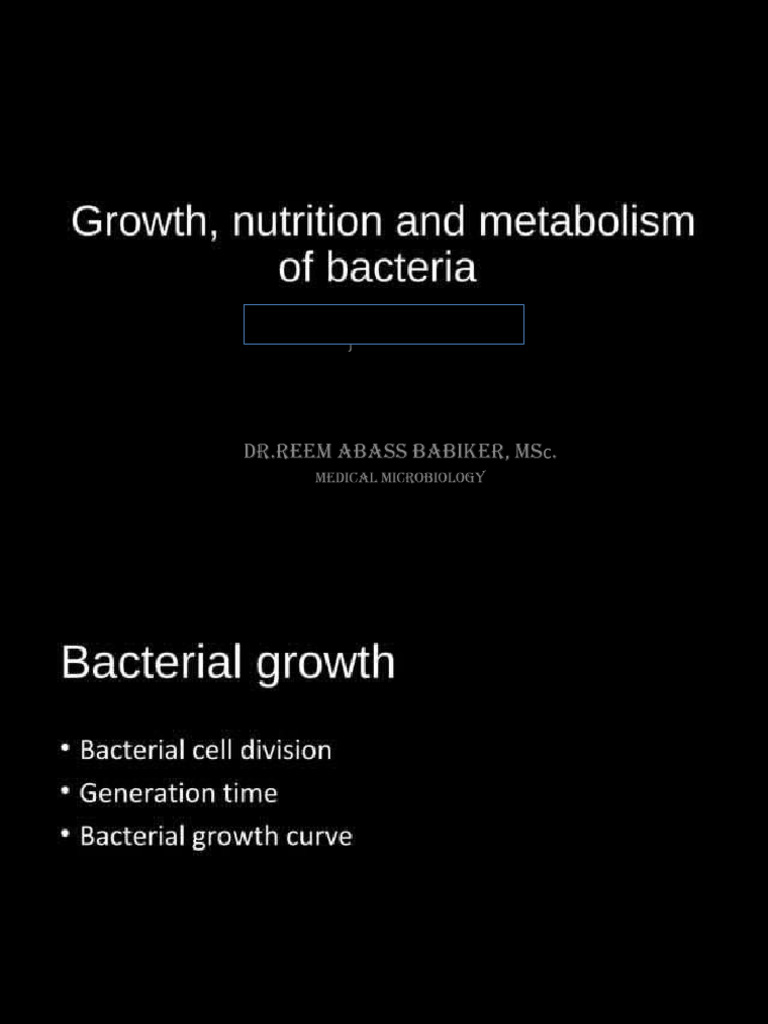 Growth and Metabolism of Bacteria | PDF