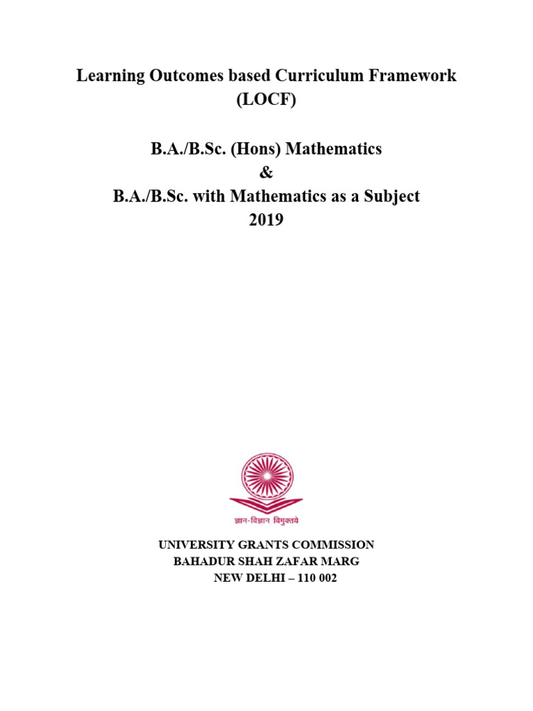 LOCF Curriculum Framework for Mathematics | PDF | Limit (Mathematics ...