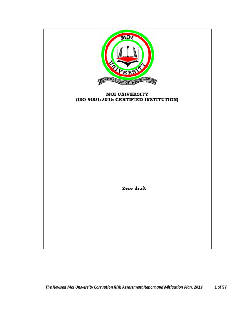 Moi University Corruption Risk Report 2019 | PDF | Internal Audit ...