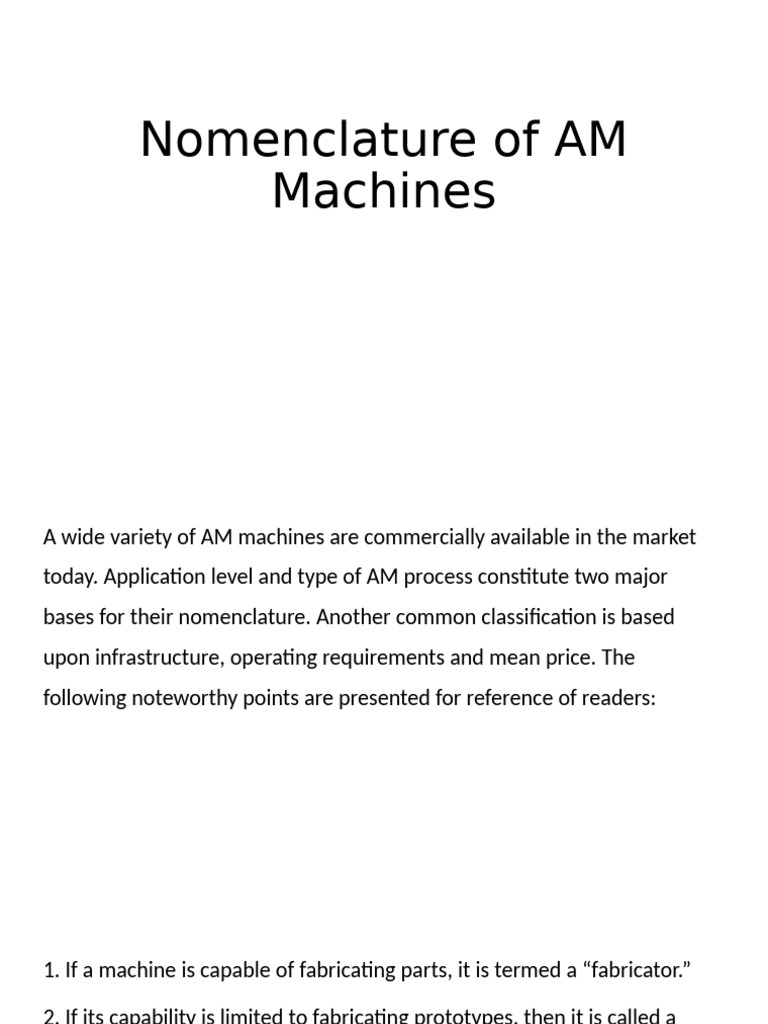 Types of Additive Manufacturing Machines | PDF | 3 D Printing | Prototype
