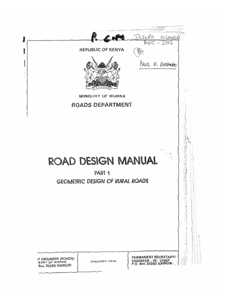 PART I - Geometric Design For Rural Roads | PDF