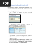 How To Define A Printer in SAP