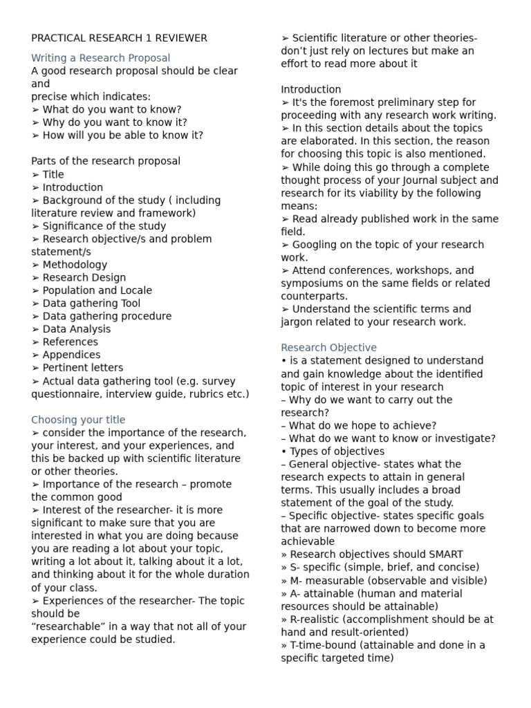 Practical Research 1 Reviewer | PDF | Theory | Concept