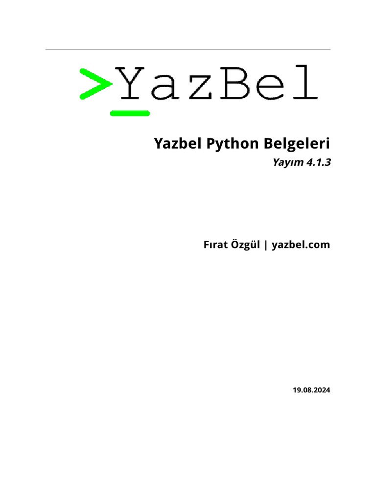 Yazbel Python Programlama Dili Belgeleri | PDF