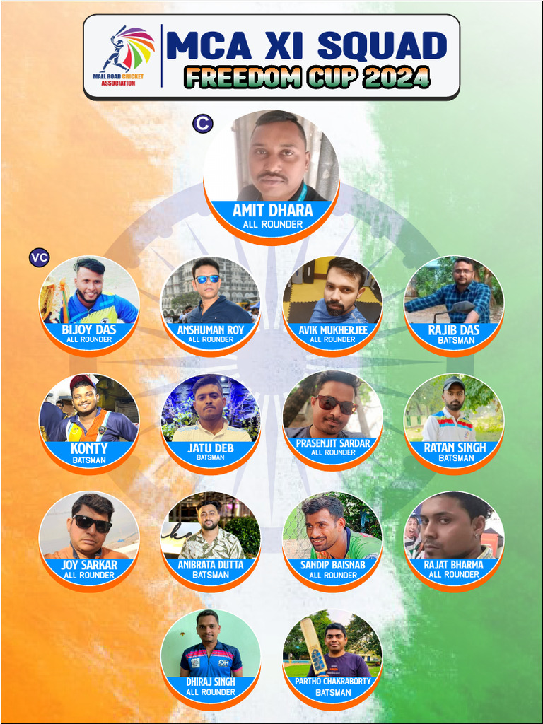 Team Squad Mca Xi Freedom Cup Pdf