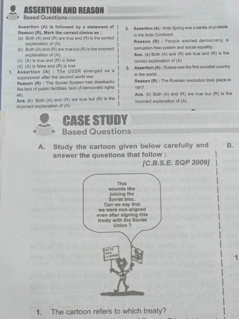 Picture, Cartoon and Assertion Based Questions Wit - 241224 - 172231 | PDF