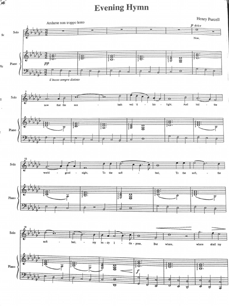 4 Evening Hymn Purcell Pdf