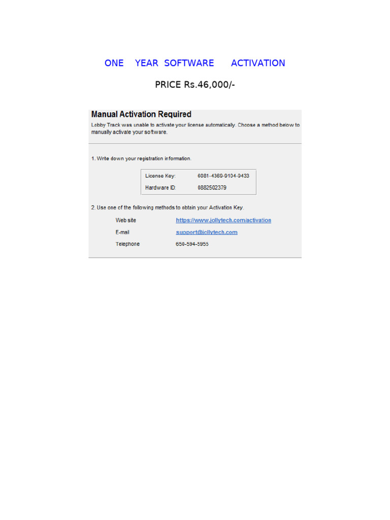 Lifetime Software Activation | PDF