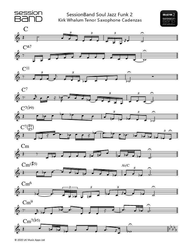 SessionBand Soul Jazz Funk 2 Tenor Cadenzas | PDF | Bois (musique ...