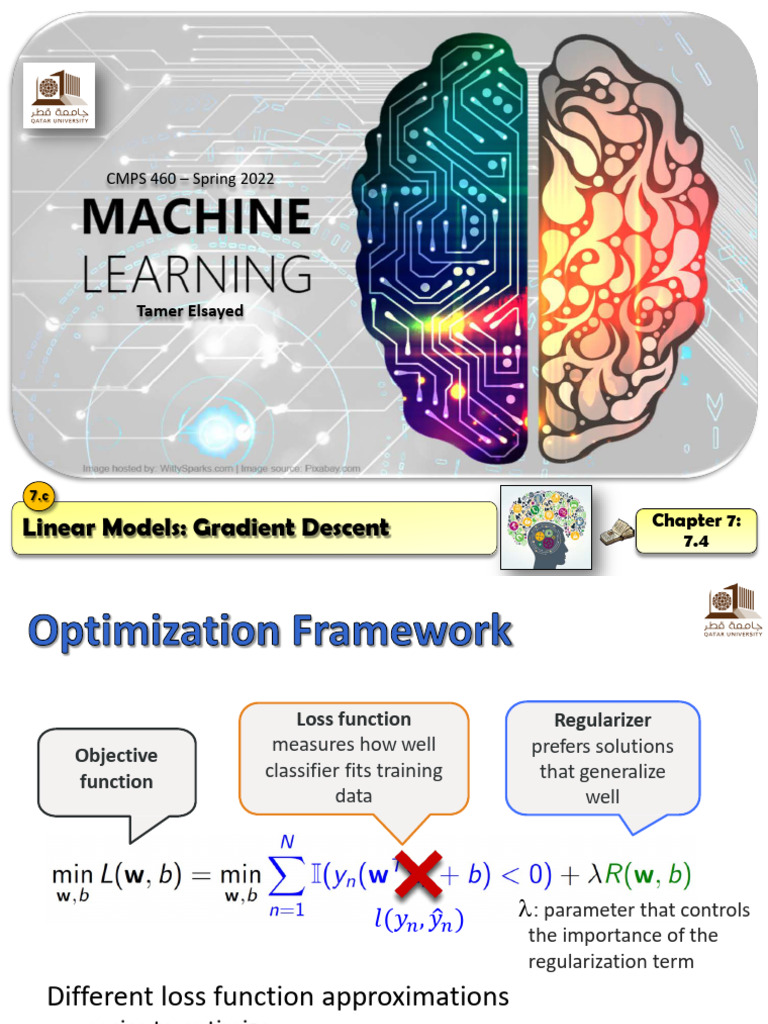 7.c-CMP460-S22-Linear Models - Gradient Descent | PDF | Mathematical ...