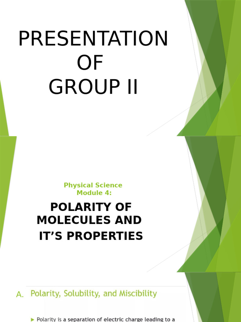 Polarity of Molecules and Properties | PDF