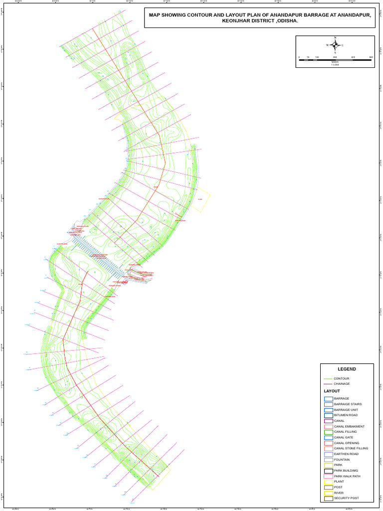 Anandapur Barrage Layout Map | PDF | Landscape | Water Supply